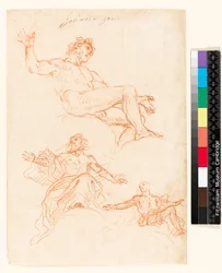 Recto: Studijní list. Verso: Drobné inkoustové klikyháky, možná studie závěsů? , 1700-1799