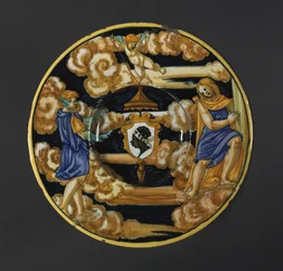 Talíř s pažemi rodiny Pucci, 1532.