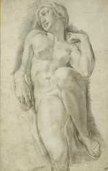 Aurora, po Michelangelo Buonarroti (černá křída na bílém papíře)