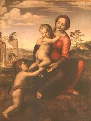 Madona ze studánky aneb Madona s dítětem s mladým sv. Janem Křtitelem, kolem 1503-09 (tempera na panelu)