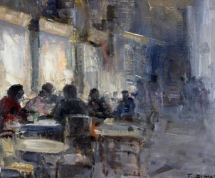 Schmidtova kavárna v noci, Francesco di Marino (1892-1954)