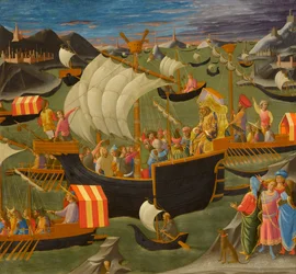 Král Melchior plující do Svaté země, kolem 1445-50