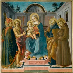 Panna s dítětem mezi svatou Zenobií, svatým Janem Křtitelem, svatým Antonínem Abbé a svatým Františkem...