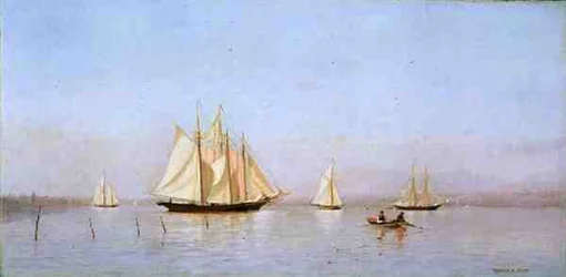 Haverstraw Bay na Hudsonu (olej na plátně)
