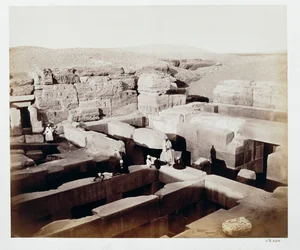 Vykopaný chrám na úpatí Sfingy, Gíza, Egypt, 4. března 1862
