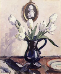 Tulipány, kolem roku 1920 (olej na panelu)