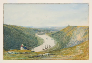 The Avon From Durdham Down, cca 1821 (akvarel a tělová barva na papíře)