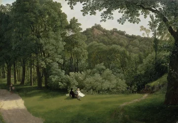 Pohled na Blaise Castle Woods (olej na panelu)