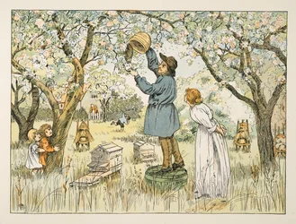 The Bee Farmer, z knihy Four and Twenty Toilers, pub. 1900 (barevná litografie)