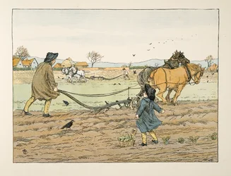Oráč, z knihy Čtyři a dvacet dělníků, pub. 1900 (barevná litografie)