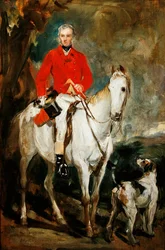Studie k dílu „Charles Trelawny, Esq., mistr honu v Dartmooru, na svém oblíbeném loveckém koni Grimaldi, se psy Conqueror, Lounger a Windermere“, kolem 1863