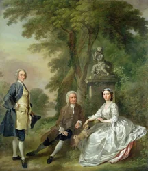 Jonathan Tyers († 1767) a jeho dcera Elizabeth a její manžel John Wood, kolem 1750-52