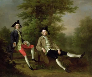Portrét Davida Garricka (1717-79) (vlevo) a Williama Windhama z Felbriggu (1717-61) (vpravo) kolem roku 1745