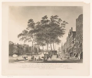 Pohled na Prinsengracht a Westerkerk v Amsterdamu Pohled na Prince graft-Lanuor Graft-and Wester Church-Amsterdam (název na objektu)