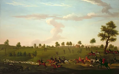 Lovecká scéna: Full Cry, cca 1755-60 (olej na plátně)