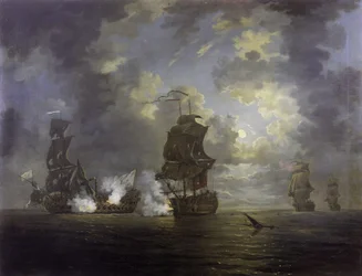 Zajetí lodi Foudroyant lodí HMS Monmouth 18. února.
