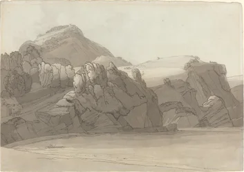 Skalnaté pobřeží v Coombmartinu, Devon (Combe Martin Bay)