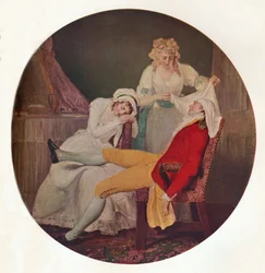Lady Easys Steinkirk: A Scene from The Fearless Husband od Colley Cibber, c1790