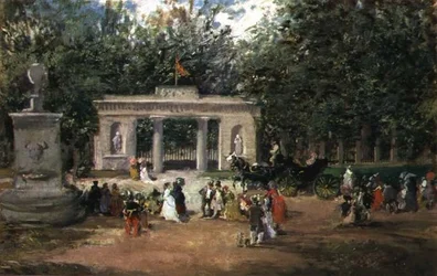 Brána botanické zahrady v Madridu z muzea Prado