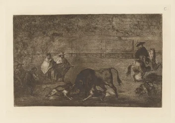 The Dogs Let Loose on the Bull, deska C z La tauromaquia (třetí vydání)
