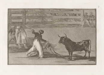 Původ harpun? banderillas (Původ harpun nebo Banderillas), deska 7 z La tauromaquia