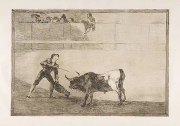 Deska 30 Tauromaquia: Pedro Romero zabíjí zastaveného býka., 1816.