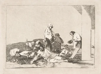 Deska 58 z The Disasters of War Los Desastres de la Guerra: Nemá cenu plakat..., 1811-12.