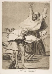 Deska 80 z Los Caprichos: Je čas Ya es hora., 1799.