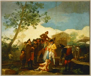 Slepec hrající na kytaru ... (malba na plátně)