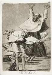 Je čas. 1797-1799. (21 x 14,5 cm). List 80 z cyklu „Los Caprichos“. Romantismus. Španělsko. Madrid (autonomní společenství). Madrid. Národní knihovna