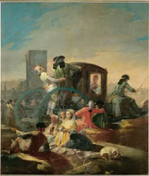 Tesař na keramiku, karikatura pro gobelíny pro palác Prado (malba na plátně)