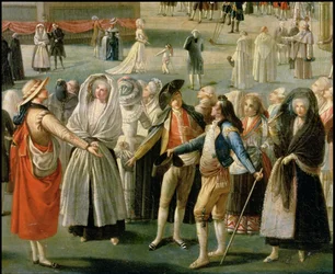 Detail "Montgolfierův výstup balónem v Madridu"