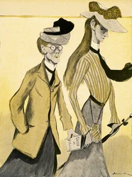 Mladá Angličanka ve Francii se svým doprovodem, 1903