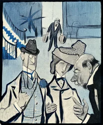 Anglický pár přijíždějící do francouzského hotelu, 1903