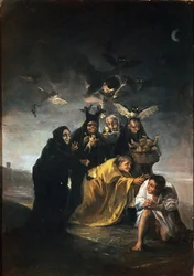 Exorcismus nebo čarodějnice. Obraz Francisco de GOYA Y LUCIENTES (1746-1828)