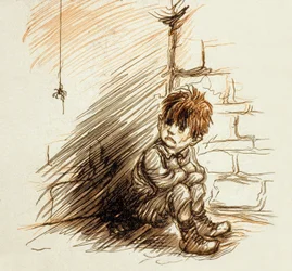 Ilustrace z „Poil de Carotte“ (Mrkvová hlava) od Julese Renarda (1894)