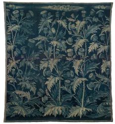 Gobelín, Verdure s bodláky nebo Les Chardons, francouzsko-vlámský, vyrobený cca 1500 (vlna)