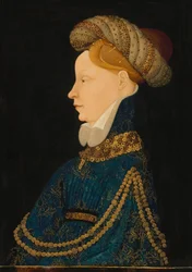 Profilový portrét dámy, asi 1410 (olej na desce)