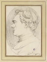 Karikaturní portrét malíře Ménageota, Řím 1772