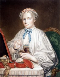 Lept z obrazu na plátně od Françoise Bouchera (1703-1770).