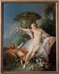 Venus ja Cupid (öljy kankaalle)