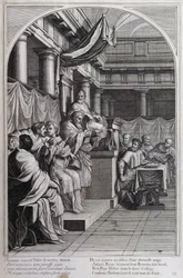 Ilustrace ze „Života sv. Bruna, zakladatele řádu Chartreux“ Paříž 1660. podle obrazů Eustache Le Sueur a rytiny Fran Sois Chauveau ©UIG/Leemage