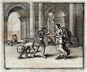 Společníci Ulysses. Bajky Jean de La Fontaine (1621-95). Ilustrace François Chauveau (1613-1676). Vydání z roku 1728.