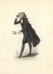Dandy s lorňonem, éra Marie Antoinetty.