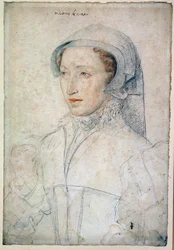 Portrét Francoise Mareschal z Parc lady z Mitte-de-Miolans, manželky Jana III. z Miolans (asi 1520-1575). Čestná dáma Kateřiny Medicejské. Kresba černým kamenem a krví od Francoise Cloueta (1515).