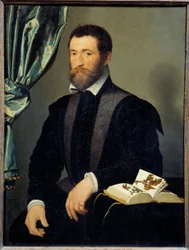 Portrét lékárníka Pierra Qutheho (1519-apres 1588) Obraz Francoise Cloueta (1515-1572) 1562 Ne. 0,91x0,7 m - Portrét lékárníka Pierra Qutheho (1519- cca 1588). Obraz Francoise Cloueta (1515-1572)