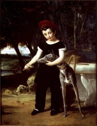 Henri Francouzský (1820-83) vévoda z Bordeaux v domě vévodkyně z Angouleme na zámku Villeneuve lEtang, 1826