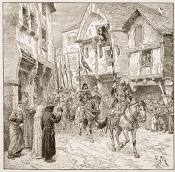 Odchod vévody Roberta do Svaté země, ilustrace z 