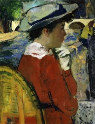 Eugenie o ceně Seiny; Eugenie on Fresh of the Seine, c.1946-47 (olej na palubě)