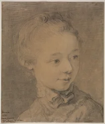 Hlava mladé dívky odbočující doprava, 1758.
